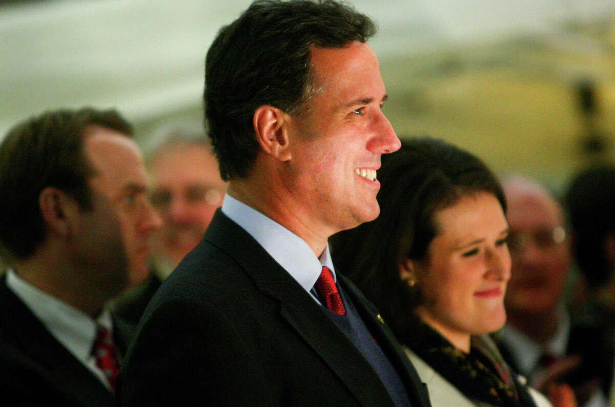 Republican Presidential candidate Rick Santorum, in Tacoma on February 13, denounces same-sex marriage and threats to "religious liberty" posed by Obama administration policy on contraception.