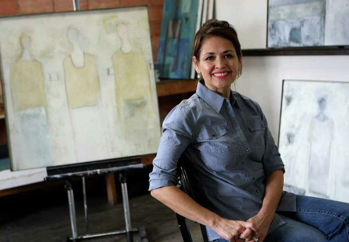 Laura Mijangos is the daughter of the late Alberto Mijangos, a respected abstract artist. She is having an exhibit of her own work at Anarte Gallery. Helen L. Montoya/San Antonio Express-News