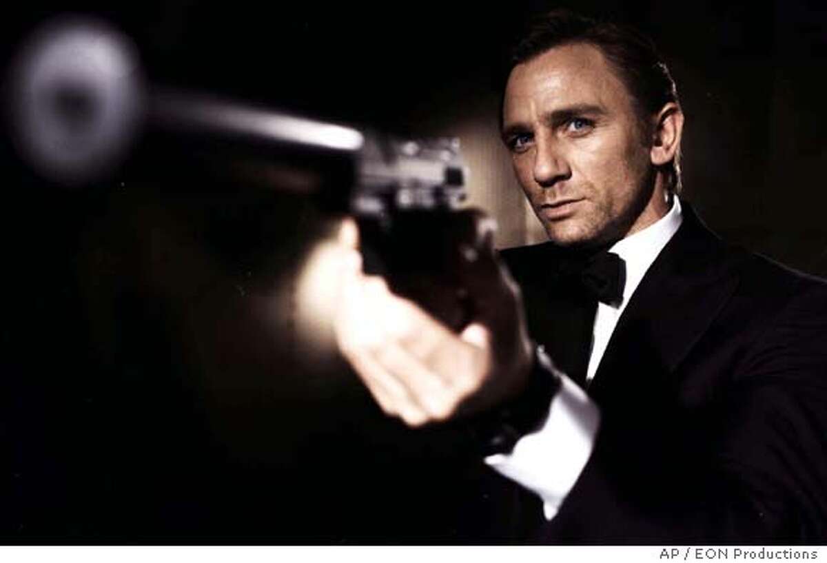 Undated handout photo issued by EON Productions on Tuesday Nov. 14, 2006 shows Daniel Craig as the latest James Bond in the new Bond film Casino Royale which will premiere in London Tuesday evening. Britain's Queen Elizabeth II and Prince Phillip will be among the audience watching Craig make his screen debut as the British secret agent 007. (AP Photo/EON Productions/PA) ** EDITORIAL USE ONLY, , NO ONLINES **