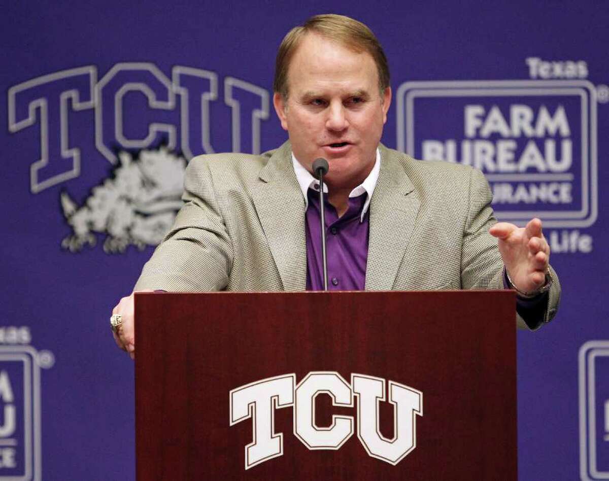 TCU head football coach Gary Patterson speaks at a national college football signing day event Feb. 1. A reader praises Patterson for calling for a team drug investigation after a prospective player’s father told the coach the Horned Frogs had a drug problem.