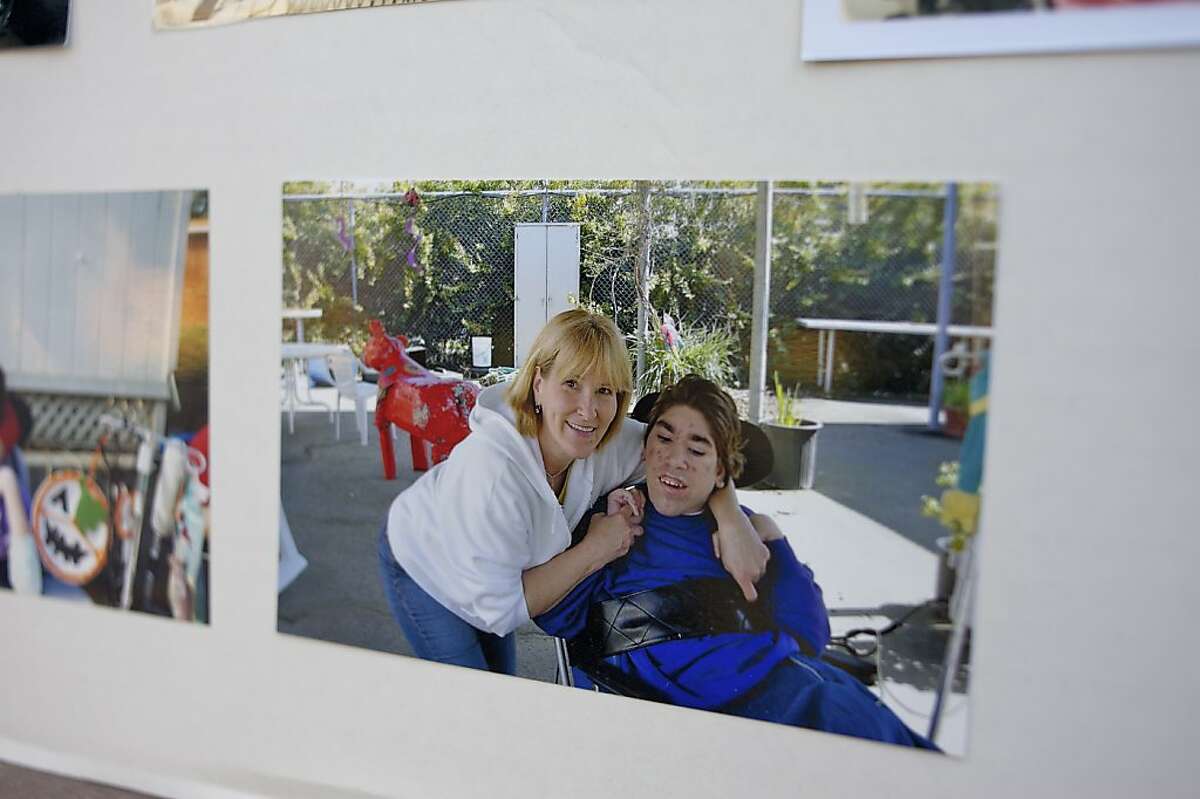 Stephanie Contreras created a photo collage showing her brother, Timothy Lazzini, with family and friends. Lazzini, a resident of the Sonoma Developmental Center, suffered from cerebral palsy.