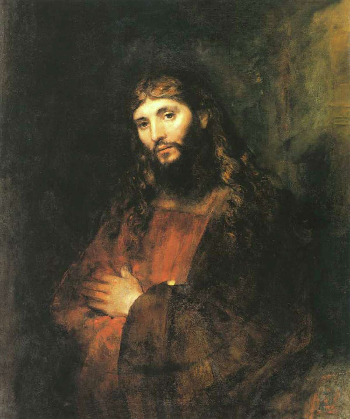 Christ with Folded Arms c. 1655-57, Rembrandt Harmenszoon van Rijn, Dutch, 1606-1669; oil on canvas, 43 in x 35-1/2?, 1971.37 (The Hyde Collection)