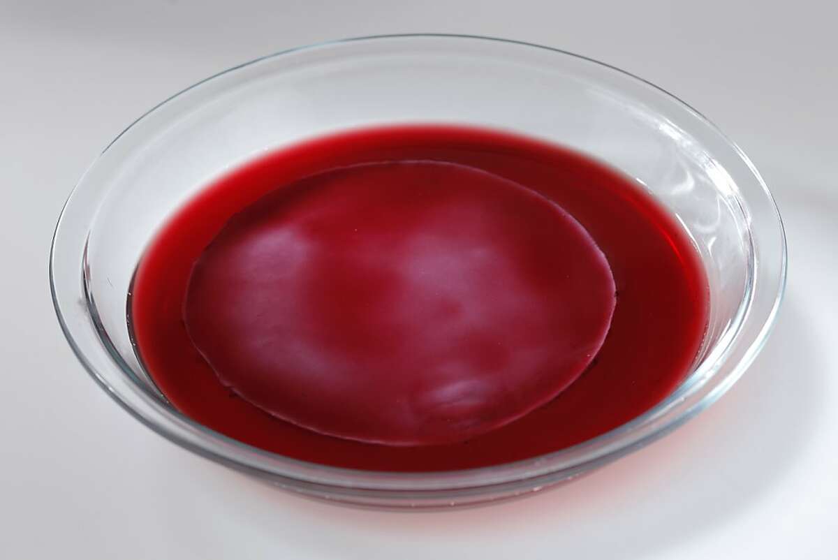 Vinegar gelatinous "mother" as seen in San Francisco, California on Wednesday, February 8, 2012.