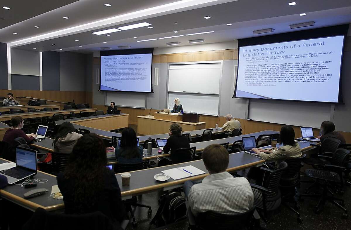 Associate Dean Kathleen Vanden Heuvel teaches an advanced legal research class at the UC Berkeley School of Law on Tuesday, Feb. 21, 2012, which is celebrating its centennial this year.