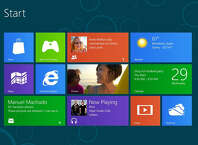 A screenshot of the Windows 8 start screen.
