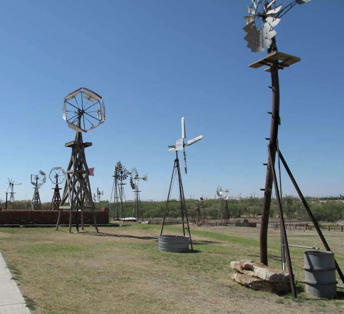 40. Lubbock In this photo, American Wind Power Center in Lubbock shows a variety of wilndmill styles.