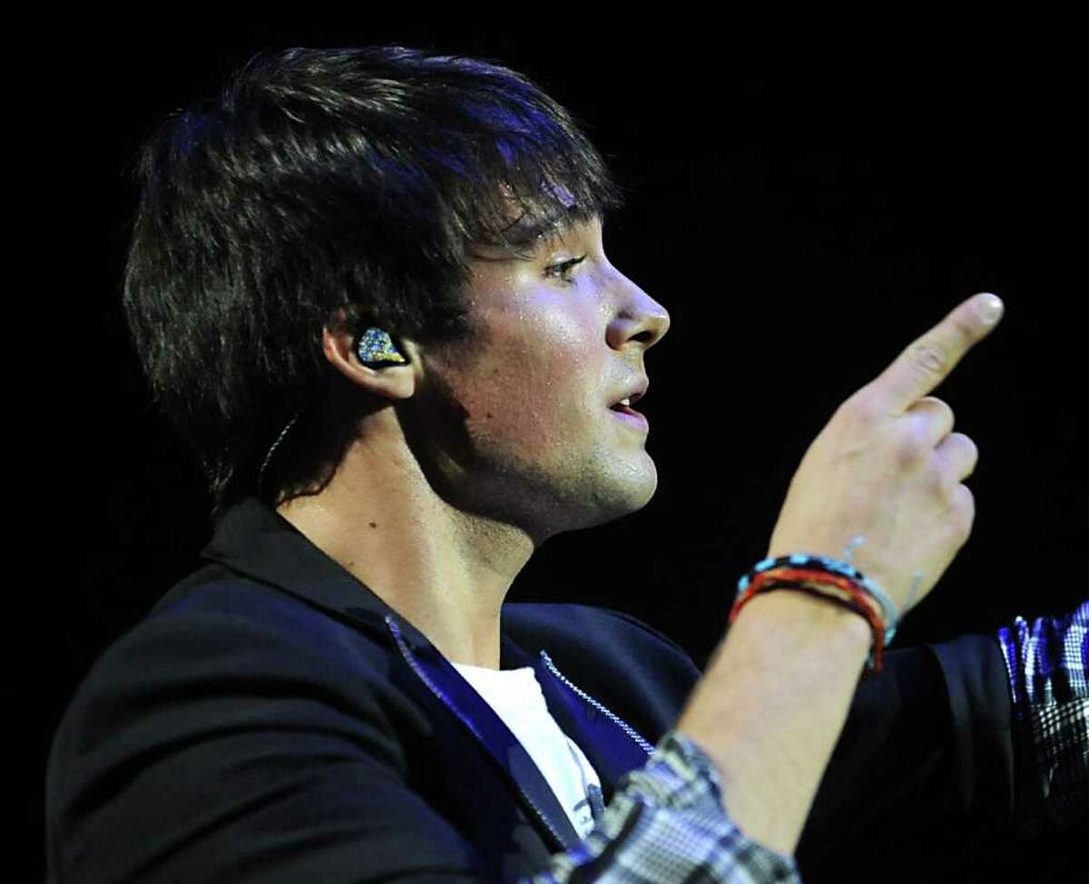 James Maslow of Big Time Rush performs to a sold out audience at the Palace Theatre Tuesday, Feb. 28, 2012 in Albany, N.Y. (Lori Van Buren / Times Union)