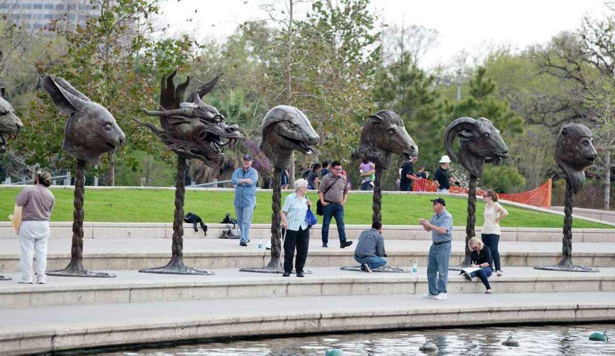 Seemingly tailor-made for its spot near the entrance to the Houston Zoo, Chinese artist Ai Weiwei's 'Circle of Animals/Zodiac Heads' is already a draw. The 10-foot-tall bronze pieces depicting the animals of the Chinese zodiac will be displayed through June 3.
