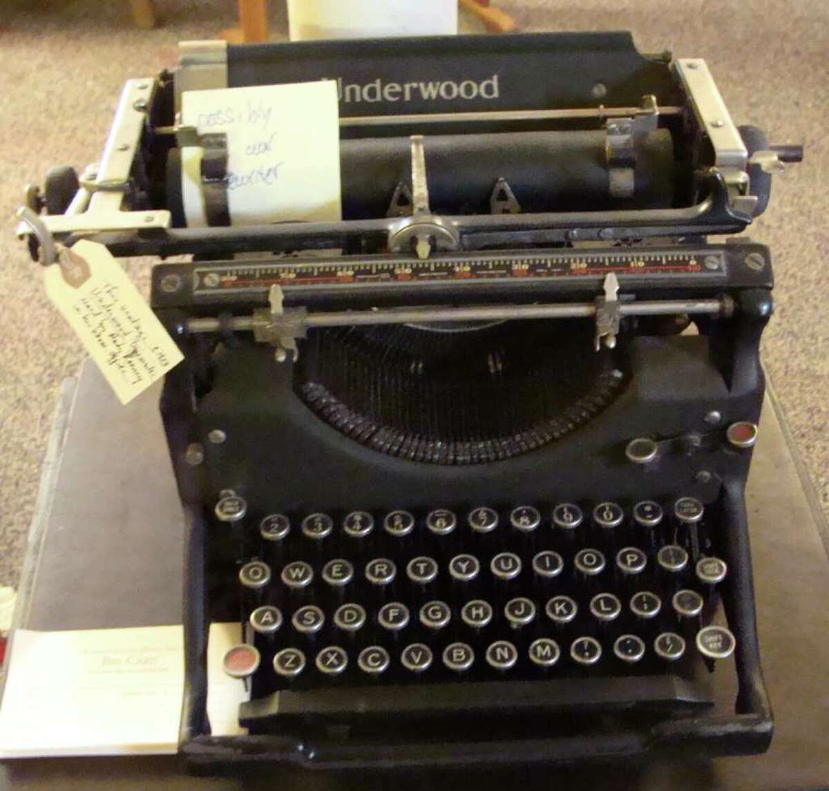 This Underwood typewriter, circa 1923, owned by veteran journalist and commentator Andy Rooney was among the items on sale Friday, the first day of a three-day estate sale at Rooney's home in the Rowayton section of Norwalk.