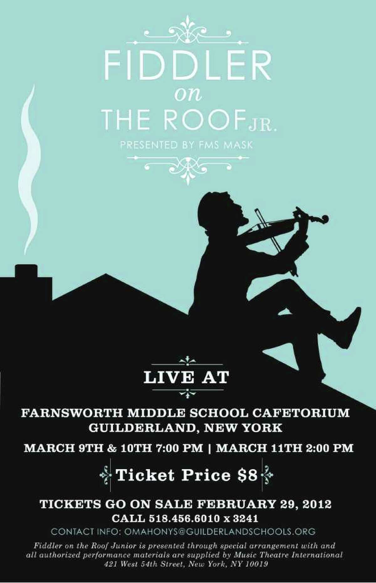 Fiddler on the Roof poster, Farnsworth Middle School