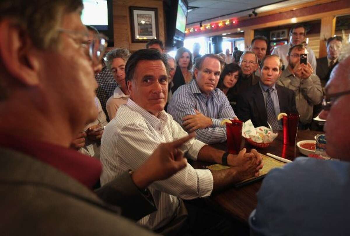 "I should tell my story. I'm also unemployed" -- Mitt Romney at Tampa, Fla., coffee shop, June 2011. "Are you on Linkedin?" asked an audience member. "I'm networking. I have my sights on a particular job," replied Romney.