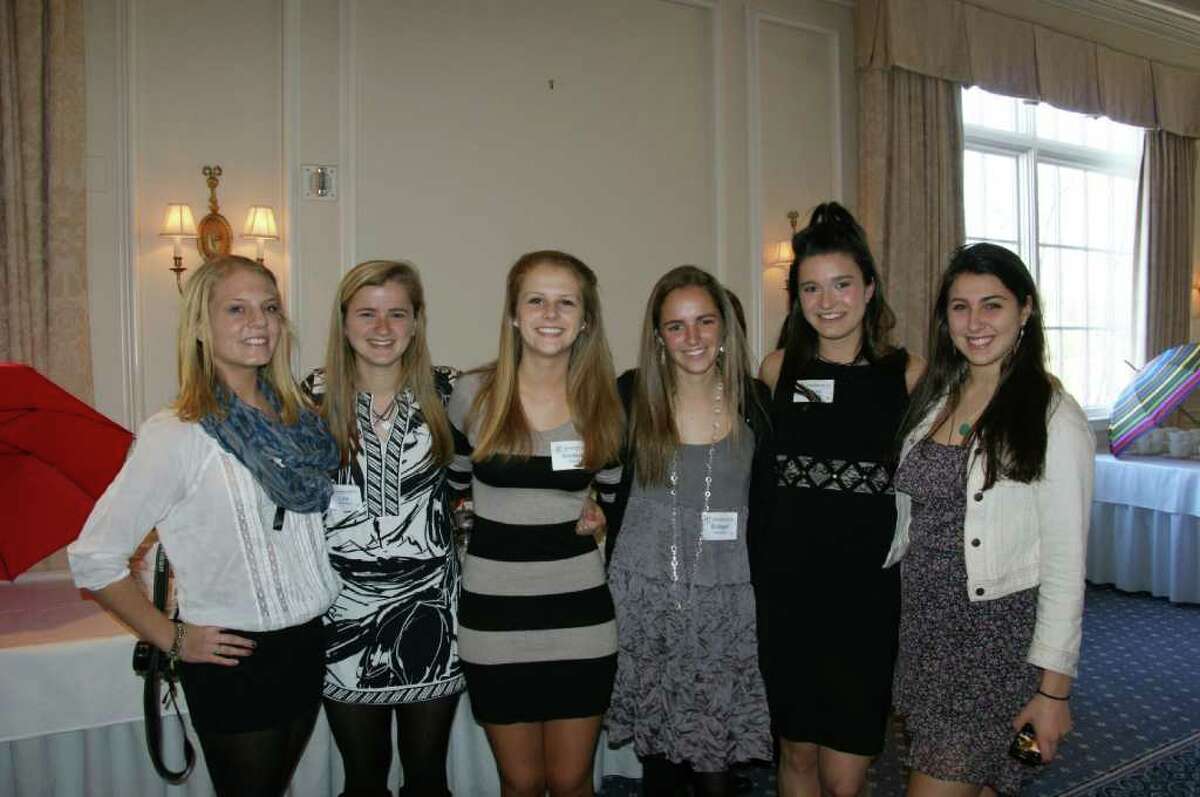 Members of the New Canaan Chapter of the National Charity League at the annual Mother-Daughter Tea. From left, Tori Williams, Liza Swindell, Giuliana Savini, Bridget Falcone, Annie Conover and Stephanie Torromeo.