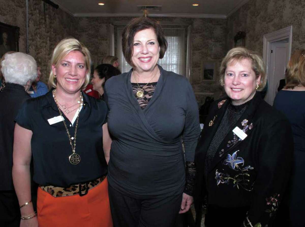 OTS/HEIDBRINK - Past presidents Lisa Wolff, from left, Kathy Griesenbeck and Anna-Laura Block gather at the Jr League past presidents luncheon at the Bright Shawl on 2/29/2012. This is #2 of 2 photos. names checked photo by leland a. outz
