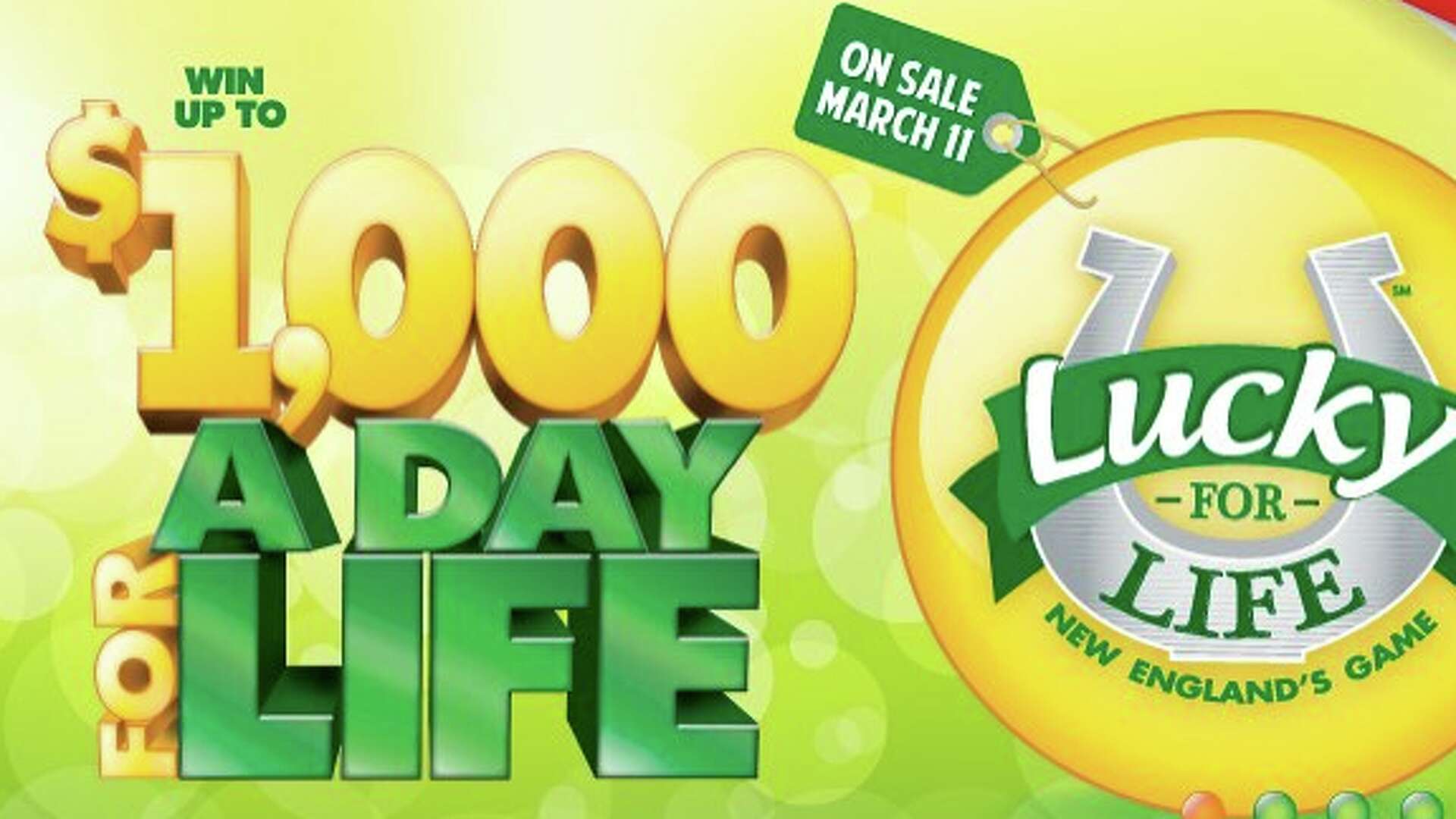 New England lottery prize: $1,000 a day for life