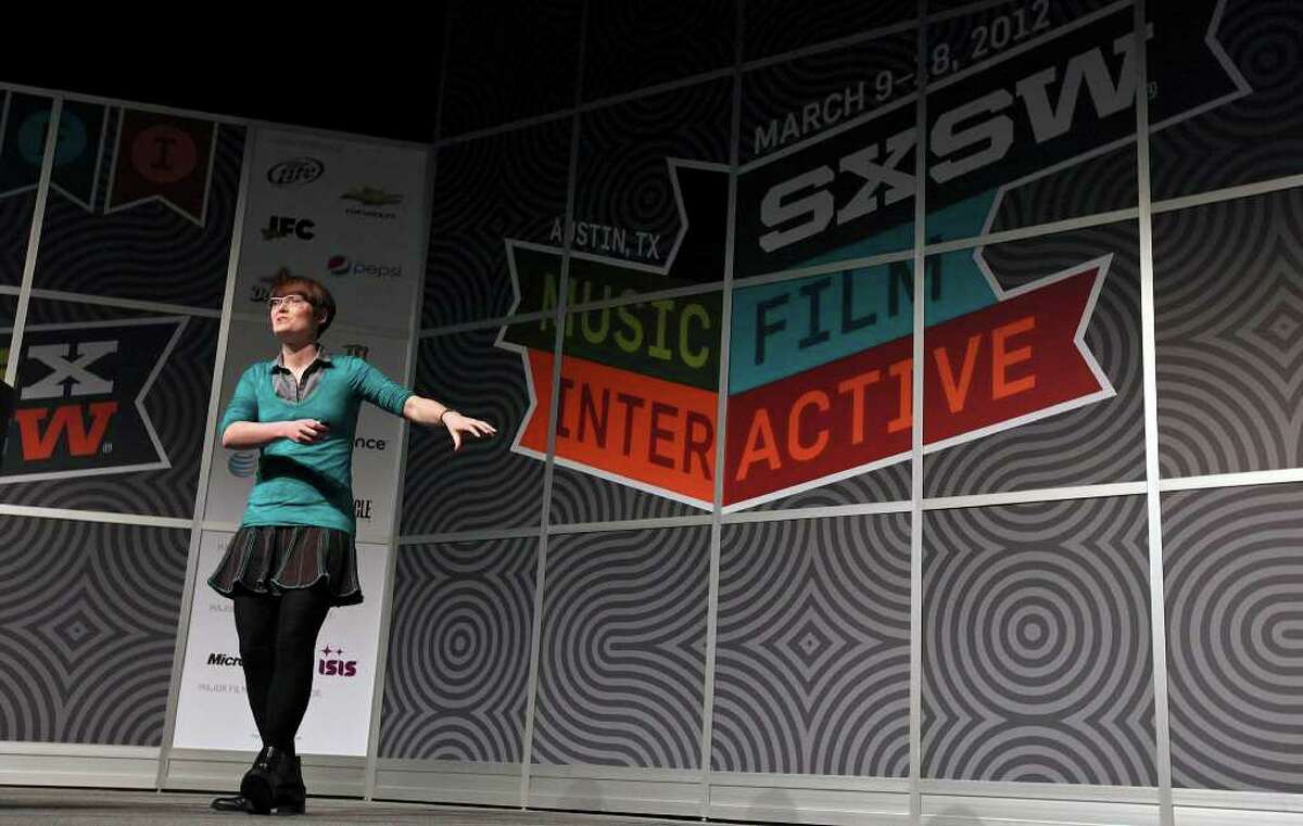 Amber Case speaks during South by Southwest Sunday March 11, 2012 at the Austin Convention Center in Austin, TX.