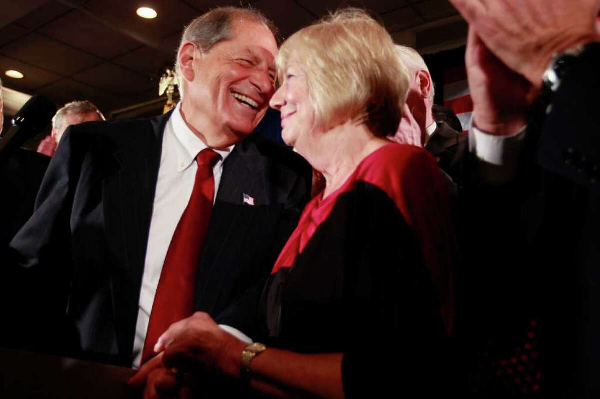 Republican Bob Turner, left, with his wife, Peggy, in September 2011 in New York. Turner announced Tuesday that he will challenge U.S. Sen. Kirsten Gillibrand for her Senate seatl. (AP Archive Photo/Mary Altaffer)