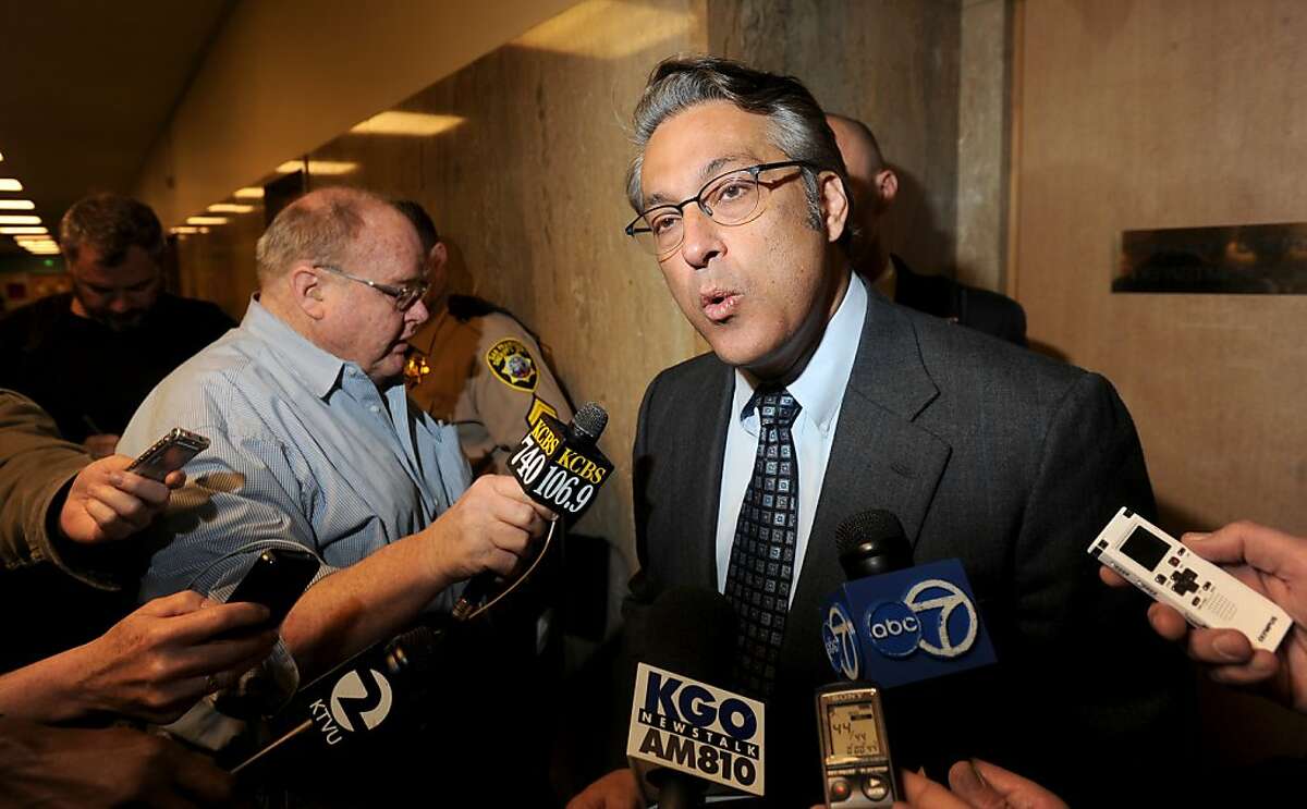 San Francisco Sheriff Ross Mirkarimi leaves court after pleading guilty to a misdemeanor charge of false imprisonment on Monday, March 12, 2012, in San Francisco. In exchange for the plea, prosecutors dropped a domestic violence charge and two other misdemeanor counts stemming from a New Year's Eve incident at Mirkarimi's home.