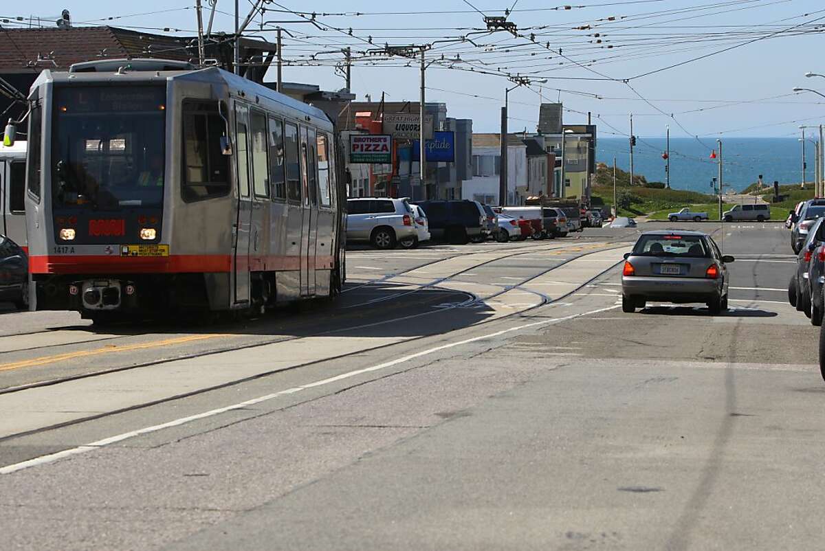 The L Taraval MUNI line drives on 46th Avenue near Ocean Beach Park in San Francisco, Calif. on Friday, March 9, 2012.