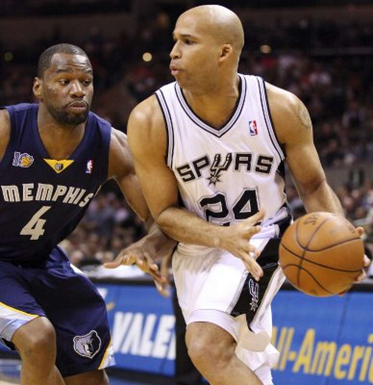 Richard Jefferson (right) never quite lived up to expectations after he was acquired by the Spurs in 2009.