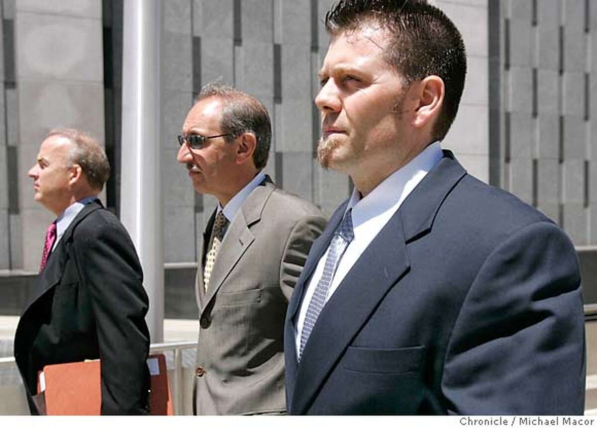 balco_032_mac.jpg Anderson leaves the Federal Court building in San Francisco with his attorney Mark Geragos, after appearing before a grand jury. Greg Anderson, subpoenaed to appear in Federal court and testify in the Barry bonds perjury case. Event in, San Francisco, Ca, on 6/29/06. Photo by: Michael Macor / San Francisco Chronicle Mandatory credit for Photographer and San Francisco Chronicle / Magazines Out