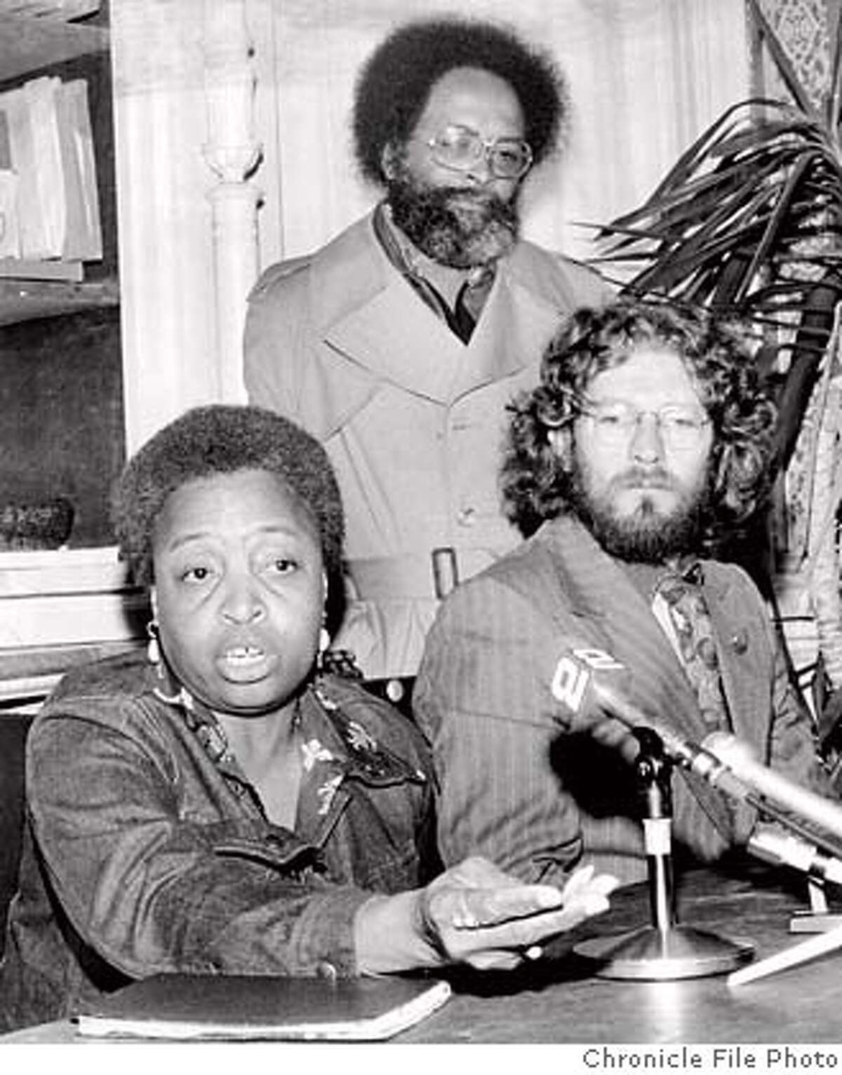 SCARLETT-GOLDEN09_PH1.jpg Yvonne Scarlett-Golden with Terence Hallinan and Rev. Cecil Williams in 1974. San Francisco Chronicle File Photo/ 1974