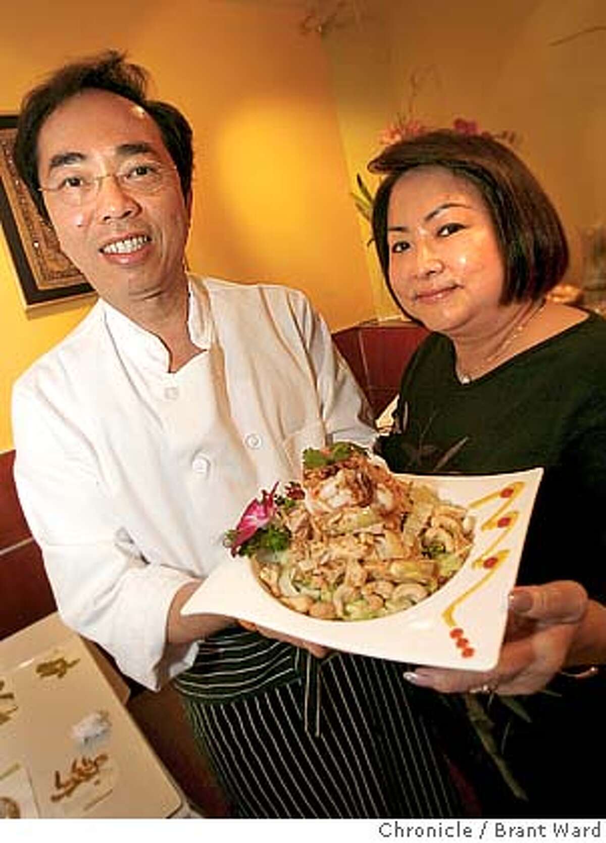 bargain23_marnee123.JPG Chai, left and May Siriyarn of Marnee Thai with their famous artichoke and banana blossom salad. Marnee Thai at 1243 9th Avenue offers quality food at budget prices. {Brant Ward/San Francisco Chronicle}11/8/06