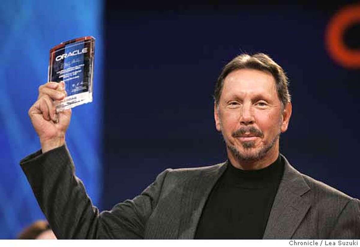 Oracle CEO Larry Ellison before he closes the Nasdaq and delivers his keynote address at Oracle Open World conference in Moscone North, Hall D on Wednesday, October 25, 2006. Photo by Lea Suzuki/The San Francisco Chronicle Photo taken on 10/25/06, in San Francisco, CA. **(themselves) cq.