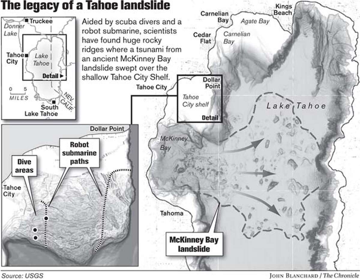 The legacy of a Tahoe landslide. Chronicle graphic by John Blanchard