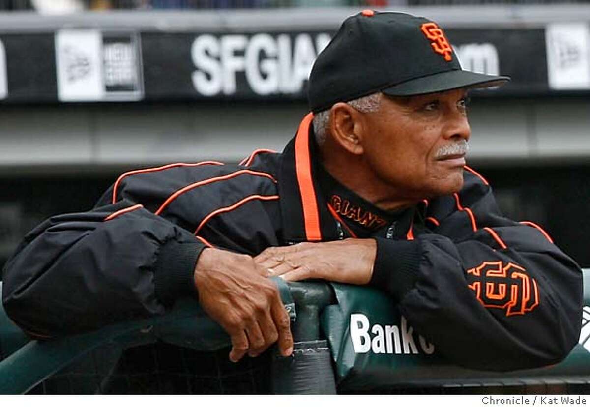 GIANTS_0540_KW_.jpg San Francisco Giants Manager Felipe Alou (CENTER) with 1st base coach Luis Pujois (left) and hitting coach Joe Lefebvre (right) during the last season game against the Los Angeles Dodgers at AT&T Park Sunday October 1, 2006 . Kat Wade/The Chronicle Mandatory Credit for San Francisco Chronicle and photographer, Kat Wade, Mags out