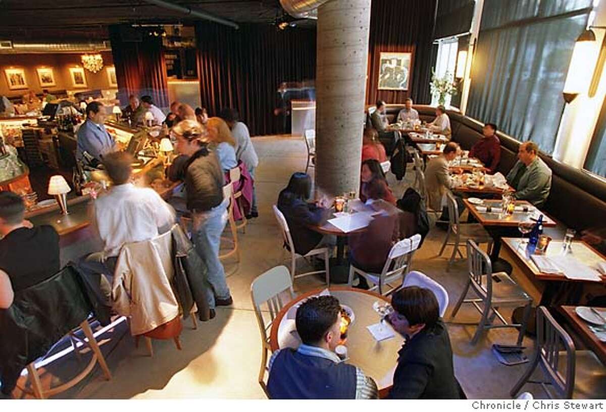 Chef Randy Lewis brings refined cuisine to Mecca, but the bar mentality threatens to drown out the experience. Chronicle photo, 1996, by Chris Stewart