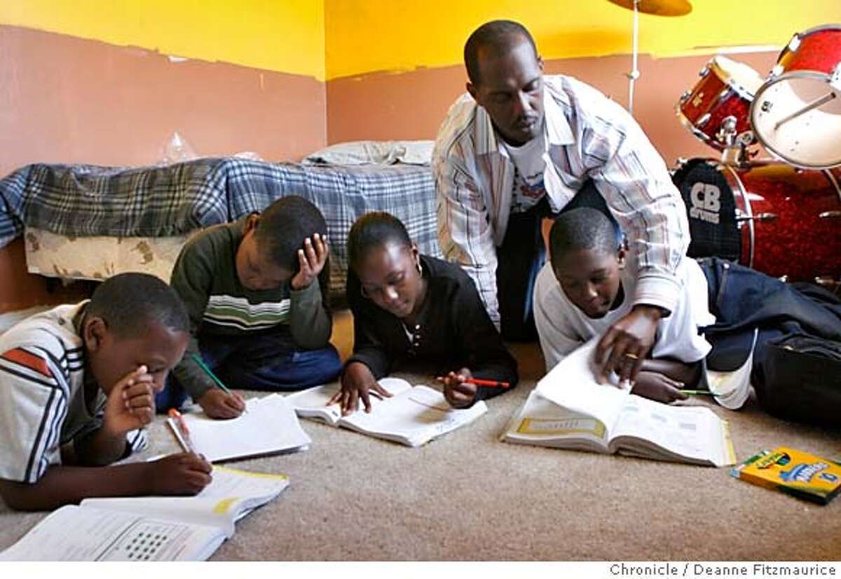 blackhomeschool_0023_df.jpg Benjamin Marshall is home schooling his four kids (l to r) Benjamin, 11, Josiah, 9, Brianna, 12, and Trevaughn, 14. There is a rise in the number of African American families who are home schooling their kids. Photographed in Suisun City on 8/23/06. (Deanne Fitzmaurice/ The Chronicle) Mandatory credit for photographer and San Francisco Chronicle. /Magazines out.