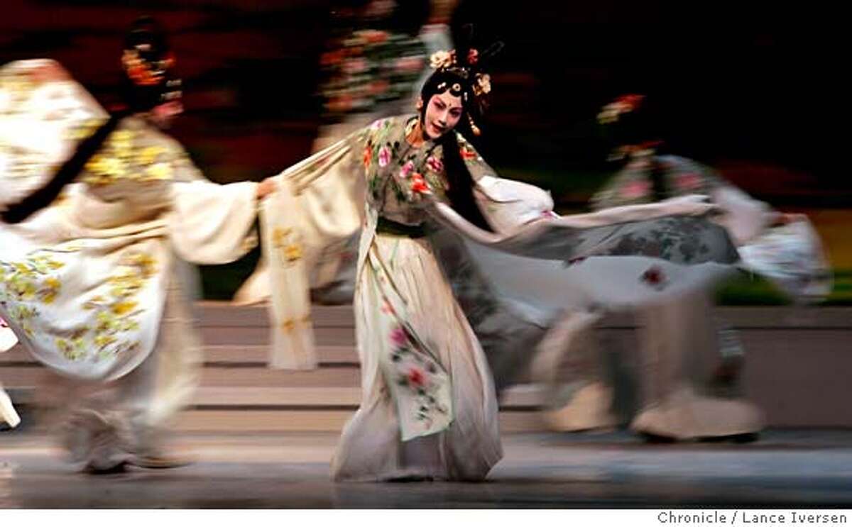 PEONY_1063.JPG cast dancers perform in Book one of three of a Chinese opera "The Peony Pavilion" now playing at Zellerbach Hall on the UC Berkeley campus. SEPTEMBER 13, 2006 in BERKELEY. By Lance Iversen/San Francisco Chronicle MANDATORY CREDIT PHOTOG AND SAN FRANCISCO CHRONICLE/ MAGS OUT