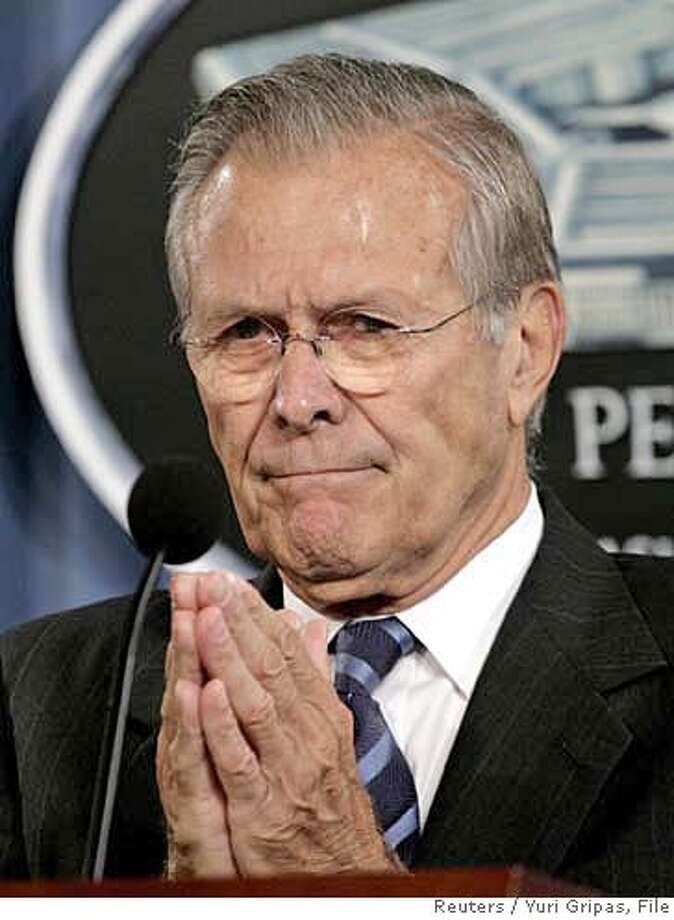 Senators use Rumsfeld to debate Iraq policy / Over 4 hours of talk, but ...