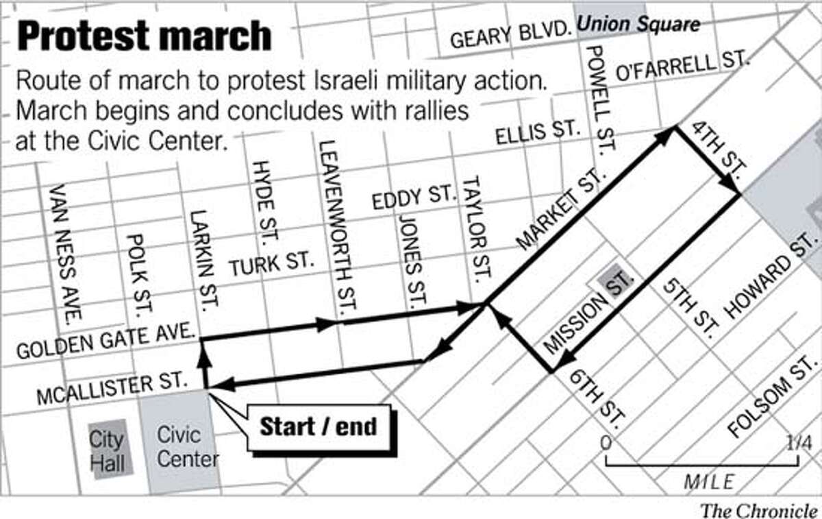 SAN FRANCISCO / Protest today against Israeli military moves