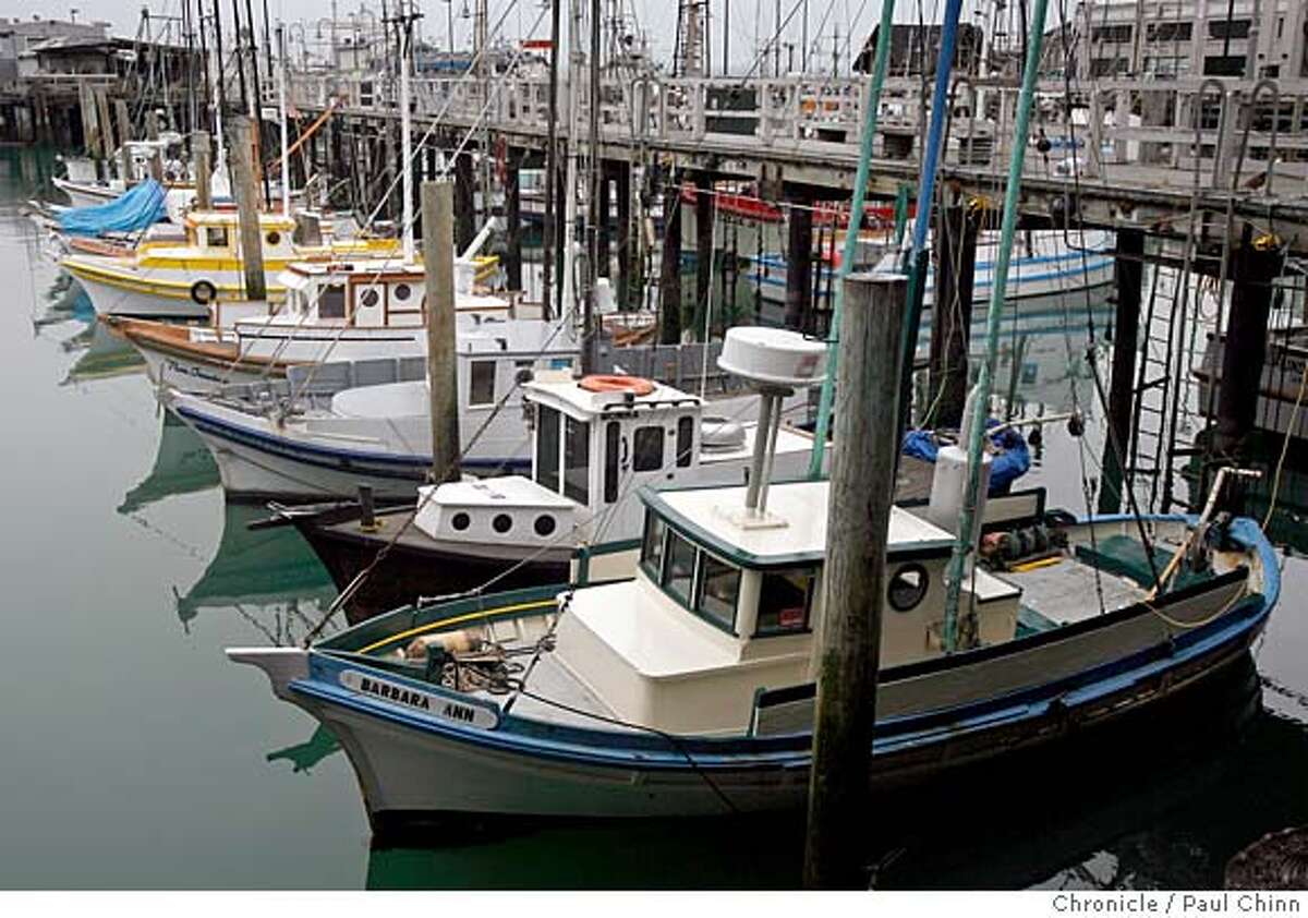Monterey fishing boats are docked at Fisherman's Wharf in San Francisco, Calif. on Saturday, July 1, 2006. Owners of the historic fishing boats are banding together in an effort to save the aging fleet. The Port Commission recently raised slip fees on the Monterey boats 175% compared to only a 60% hike for commercial boats, according to boat owner Sal Alioto. PAUL CHINN/The Chronicle **Sal Alioto