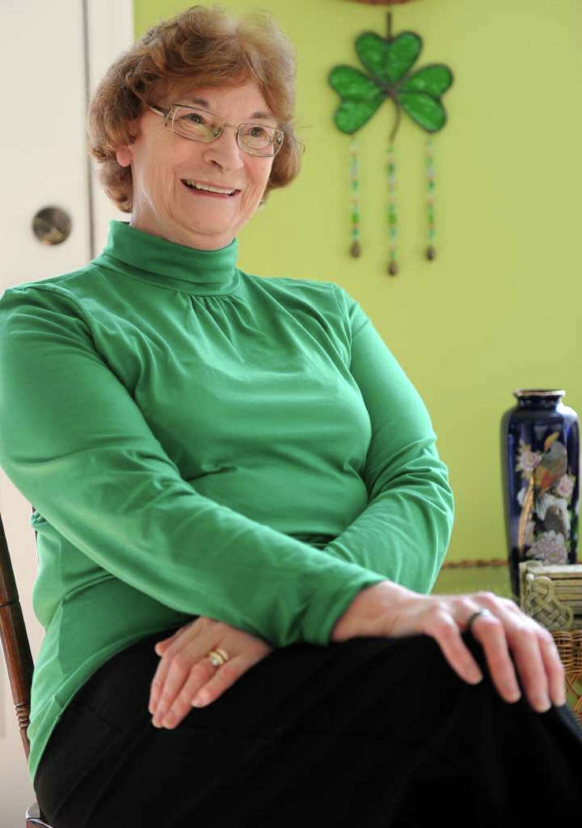 Mary McMahon attends a meeting of the Connecticut Irish-American Historical Society in Orange, Conn.