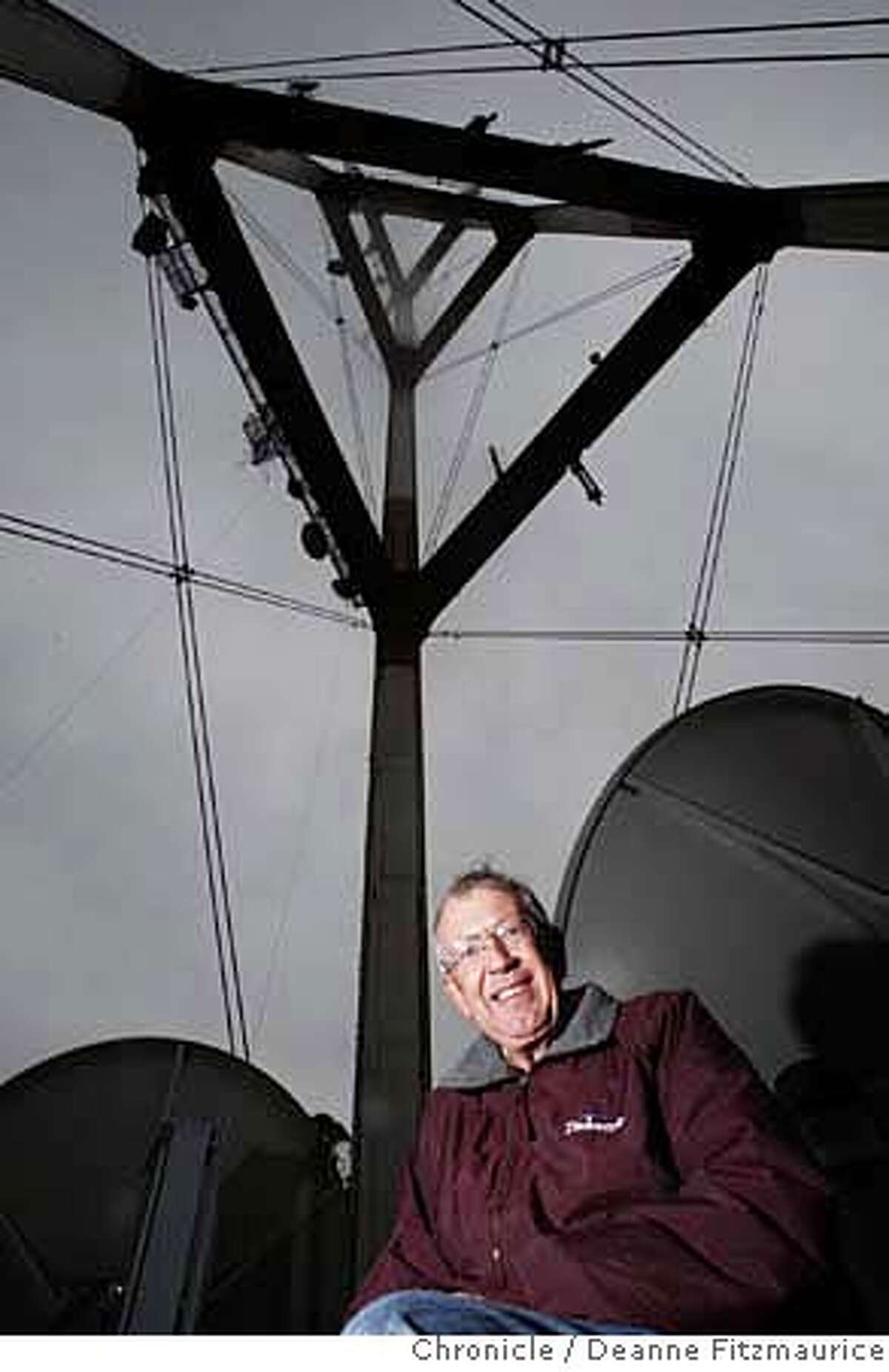 warming15_018_df.jpg Eugene Zastrow (cq), VP, Sutro tower, Inc., is underneath Sutro Tower where Lawrence Livermore scientists have installed probes that gauge how much greenhouse gasses we are releasing into the atmosphere. Photographed in San Francisco on 10/12/07. Deanne Fitzmaurice / The Chronicle Mandatory credit for photographer and San Francisco Chronicle. No Sales/Magazines out.