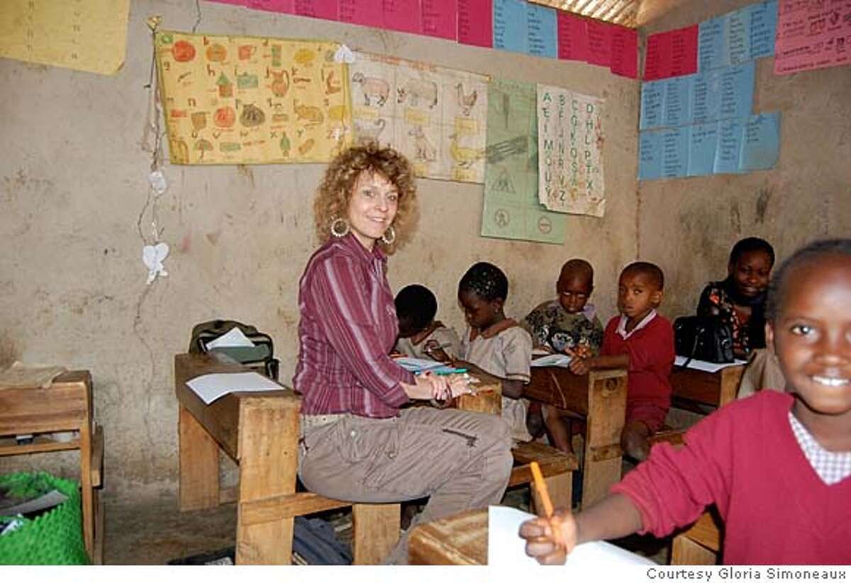 Gloria Simoneaux in Nairobi, Kenya with students