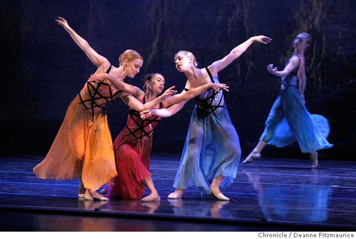smuin_196_df.jpg In the center in red, principal Vanessa Thiessen dances the piece Stabat Mater, a tribute to founder Michael Smuin. Smuin Ballet has dress rehearsal at the Palace of Fine Arts Theater before its first performance without founder Michael Smuin. Photographed in San Francisco on 10/5/07. Deanne Fitzmaurice / The Chronicle Ran on: 10-09-2007 Vanessa Thiessen, above, in red, dances Stabat Mater, Michael Smuins response to Dvorak and the attacks of 9-11.