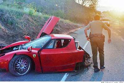 Ferrari Destroyed When Alleged Drunk Driver Goes Airborne Flips Down 40 Foot Austin Ravine