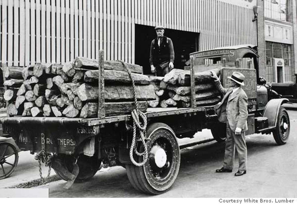century02_0018_el.JPG Load of Ebony lumber from the early 1900's on a truck with solid rubber tires, no pneumatics and no shocks in those days. White Brothers Lumber historical photos Eric Luse The Chronicle MANDATORY CREDIT FOR PHOTOG AND SF CHRONICLE/ -MAGS OUT