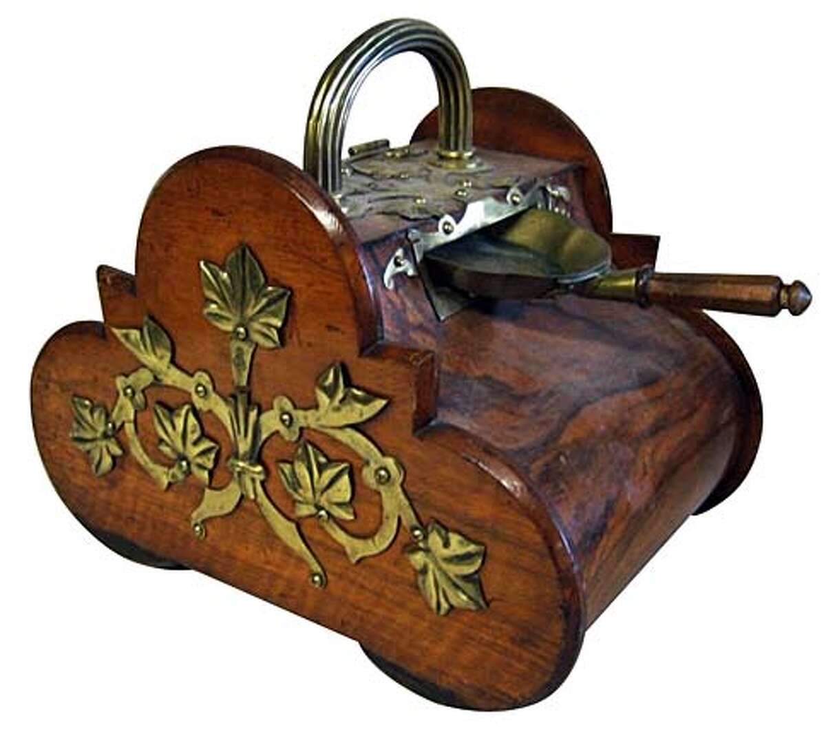 Antiques Coal scuttles now used as tables, magazine holders