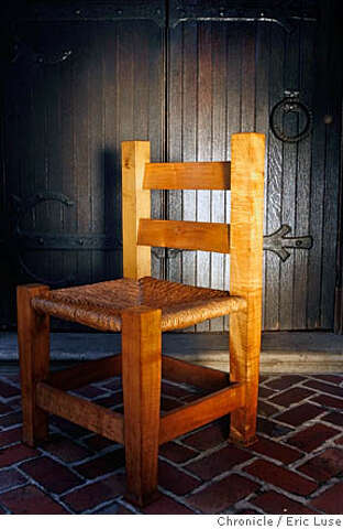Awakening Of Arts And Crafts What De Young Museum Hosts Jpg One Of The Rush Covered Chairs From Inside Church Shot Just Outside