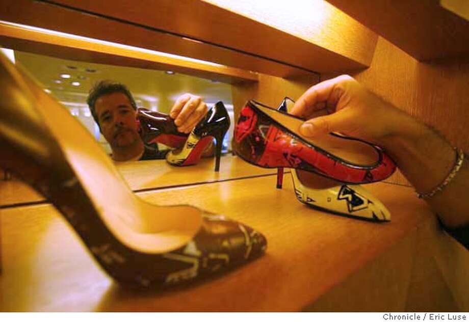 Barneys Prepares To Bow In S F With Luxurious New Sfgate Barneys16 0299 Jpg Carlos Castillo Salon Shoe Manager Adjusts A Pair Of Louboutin