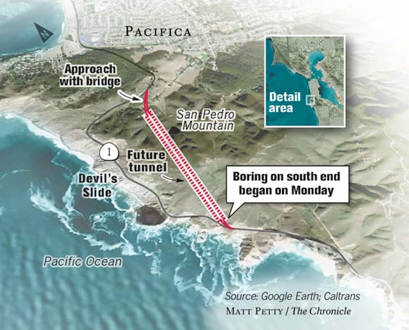 Digging begins on tunnel at Devil's Slide