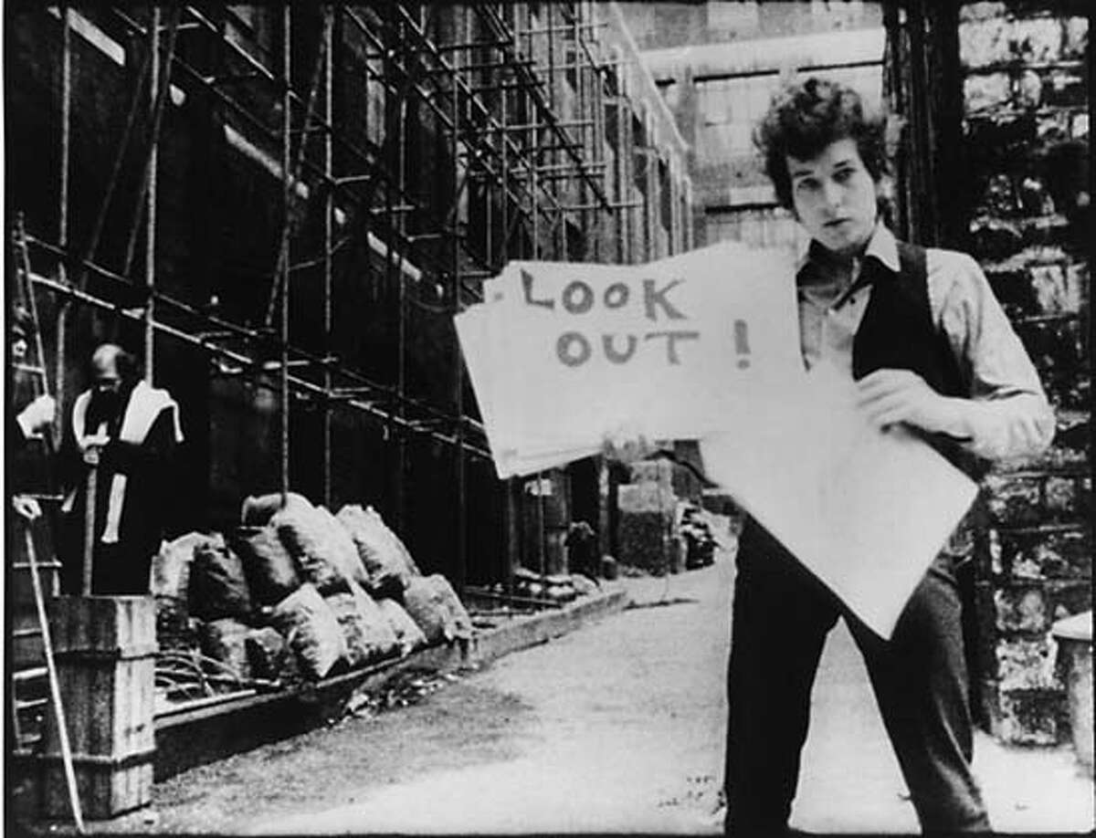Bob Dylan in, "Don't Look Back." Credit: Still from Leacock's "Don't Look Back"