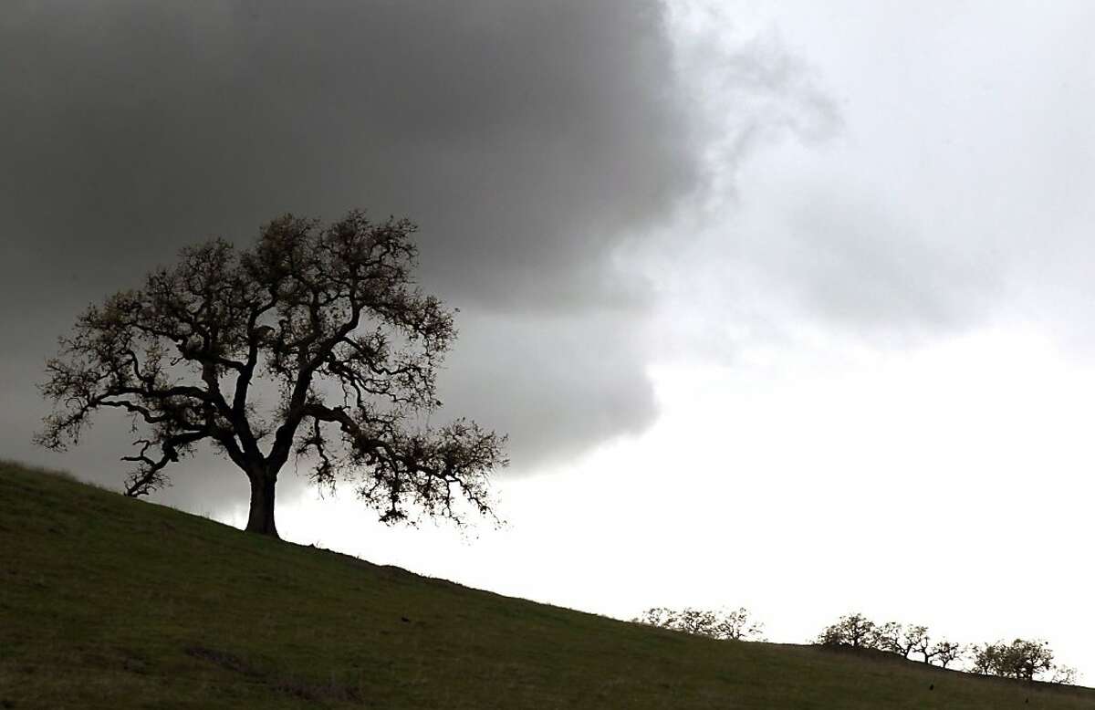 Storm clouds pass over Mt Diablo State Park Saturday, March 17, 2012, in Walnut Creek, Calif.
