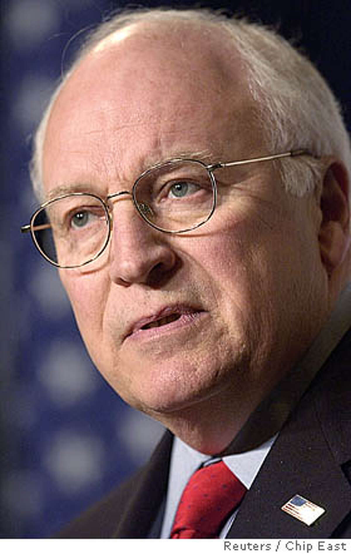 U.S. Vice President Dick Cheney speaks at a luncheon in New York January 19, 2006. Cheney spoke about security concerns from the Middle East to the US mainland. REUTERS/Chip East 0