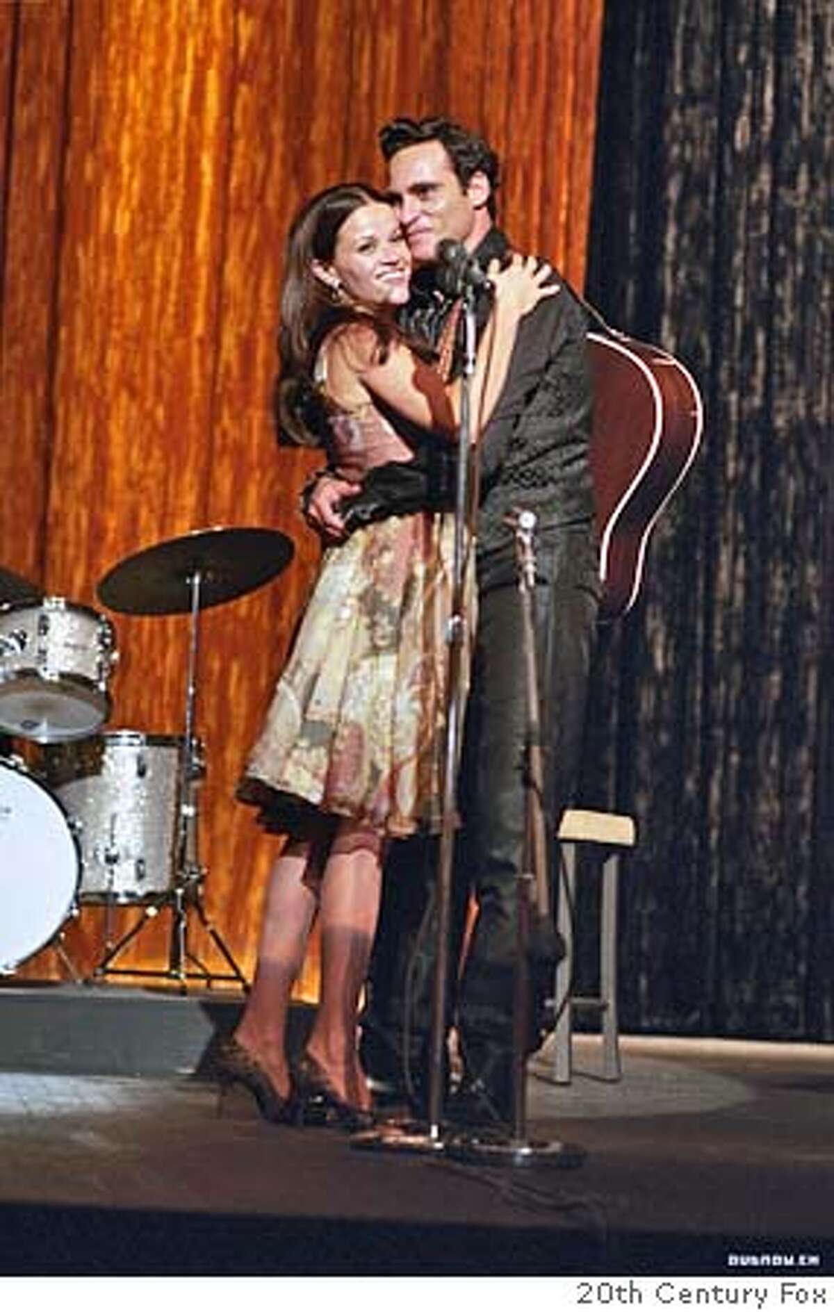 Reese Witherspoon and Joaquin Phoenix in "Walk the Line" 2005 Johnny Cash biopic. Reese plays June Carter Cash Ran on: 11-13-2005 Reese Witherspoon and Joaquin Phoenix in Walk the Line. Ran on: 12-02-2005 This years contenders may include (clockwise from left) David Strathairn, Reese Witherspoon, Joaquin Phoenix, George Clooney, Ed Harris and Claire Danes.