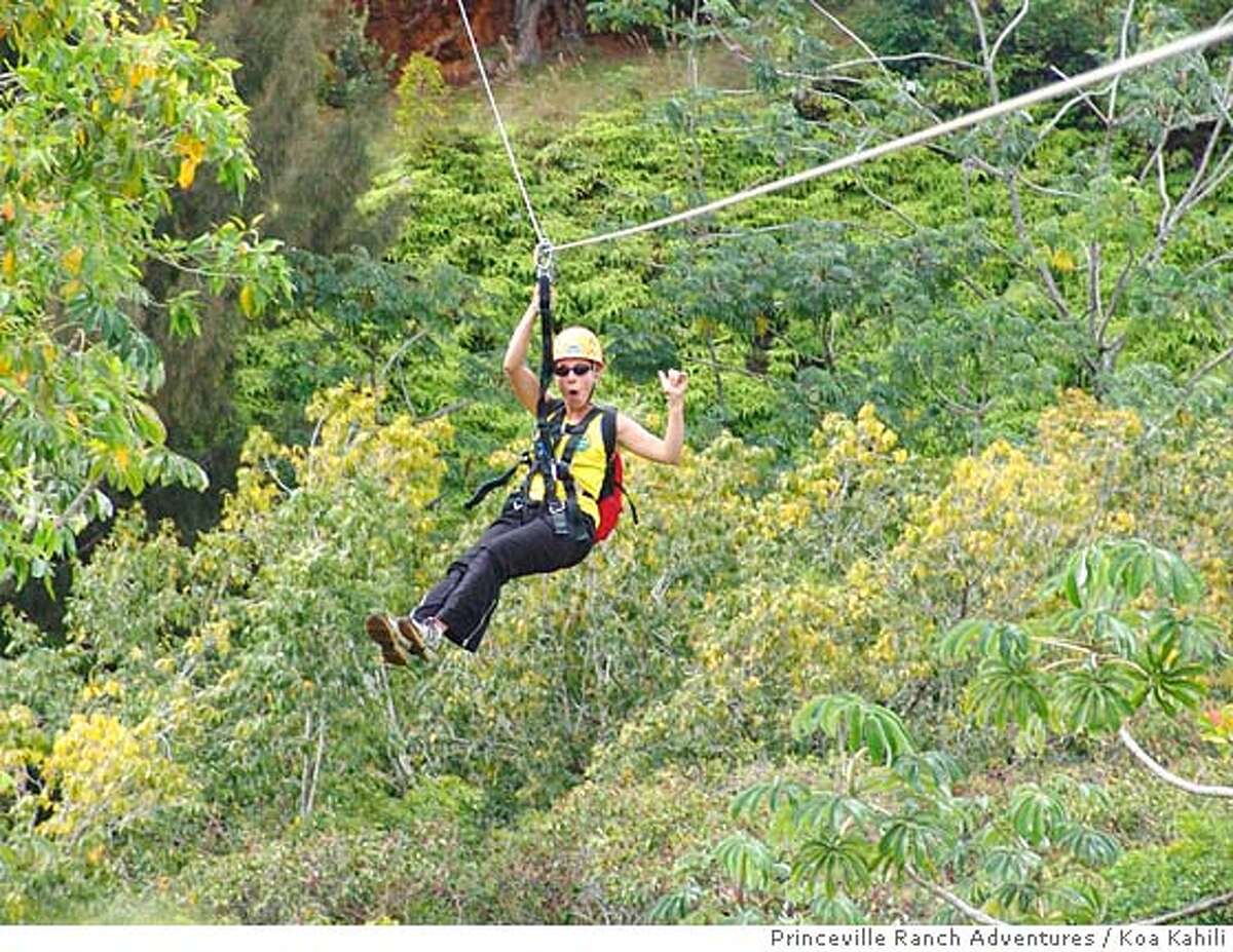 Ziplines fly over Kauai